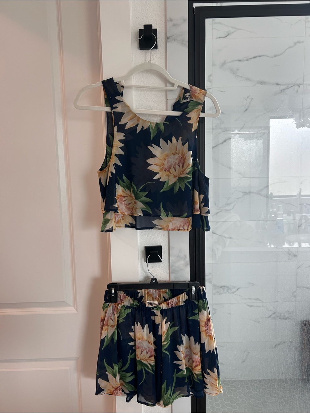 Show Me Your MuMu Navy Floral Crop Top & Short Set